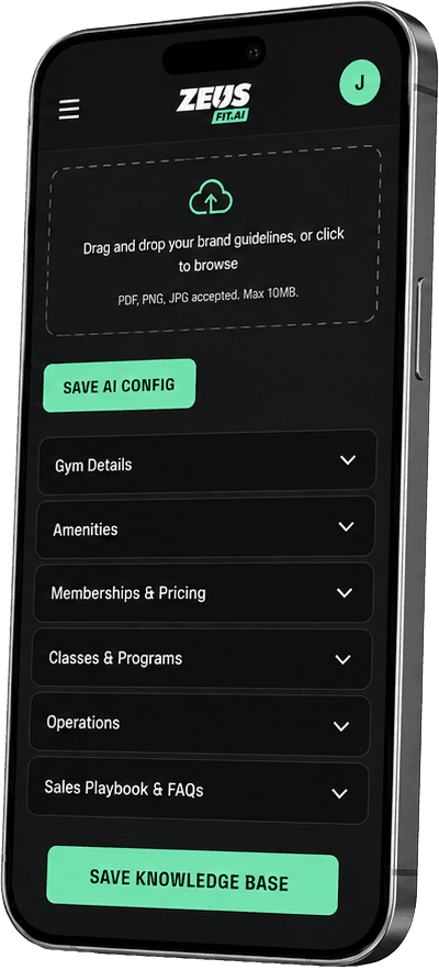 ZeusFit dashboard on mobile